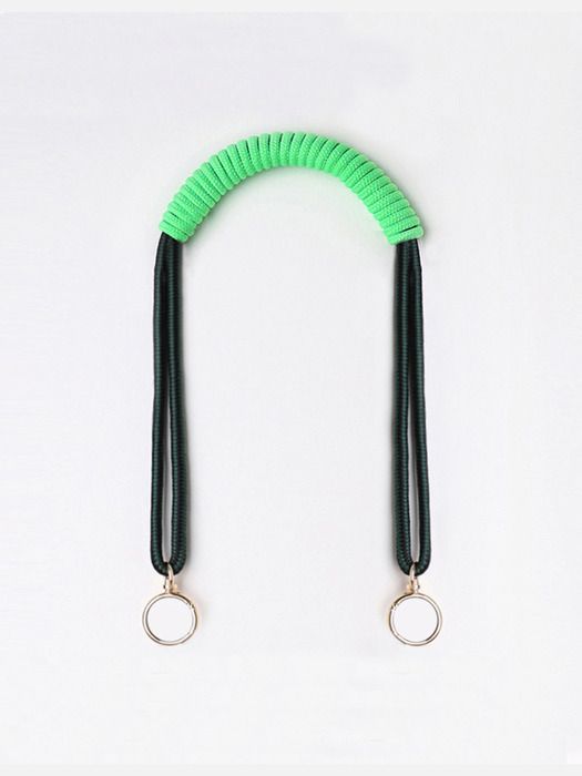 СВЯЗАННЫЙ Ремешок для сумки макраме - Неоново-зеленый и черный