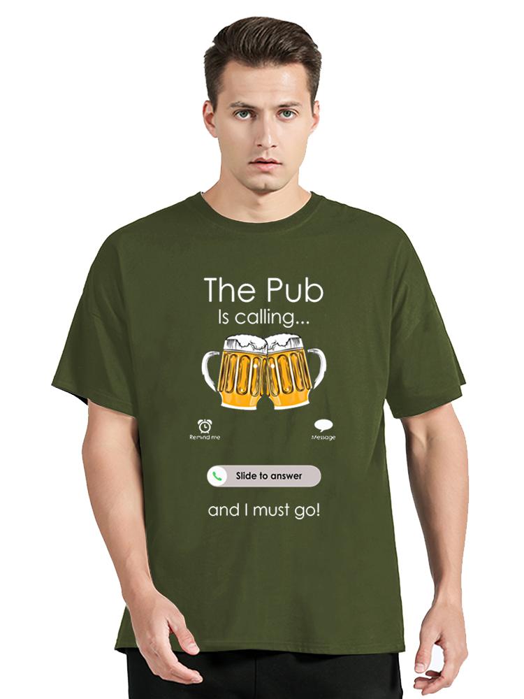 Beer Is Calling And I Must Go Phone Calling Screen Beer T Shirt Beer Day Tshirt Funny Custom Tees Clothes Oversized Tshirt