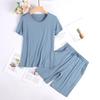 Women's Summer Modal Short Sleeve & Shorts Ice Silk Pajama Set - Breathable Casual Wear