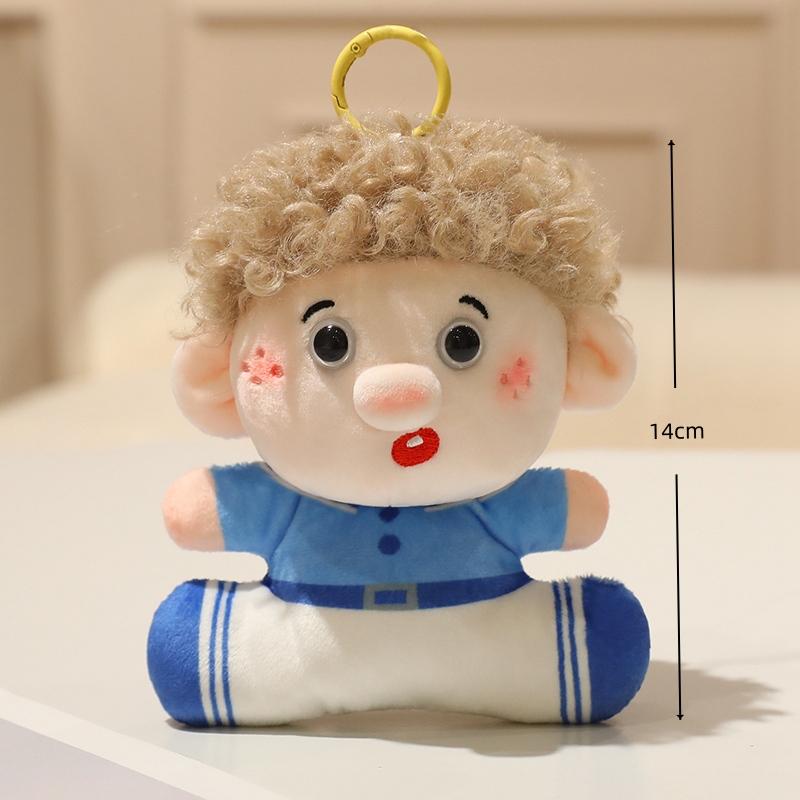Милая плюшевая брелок-игрушка для семьи с кудрявыми волосами, мультяшная фигурка, мягкая кукла, подвеска на сумку, детский аксессуар, подарок