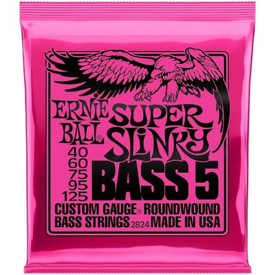 Струны для бас-гитары Ernie Ball 2824 Super Slinky, 5 струн, калибр 40-125, Общий тип продукта