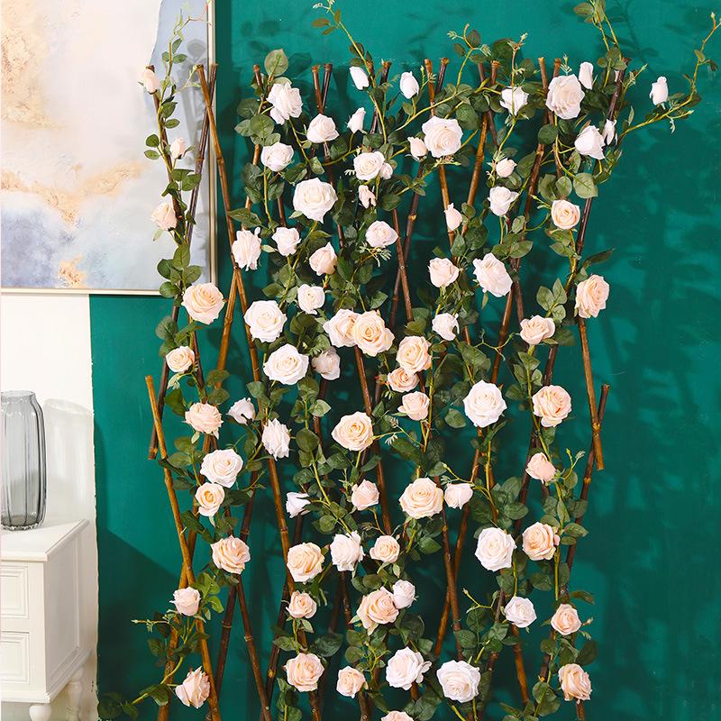 Искусственная розовая цветочная лоза 180 см, искусственная розовая гирлянда, шелковые цветы, свадебный декор, фон для вечеринки, арка, цветочная гирлянда для домашнего подвесного декора, 1 шт.