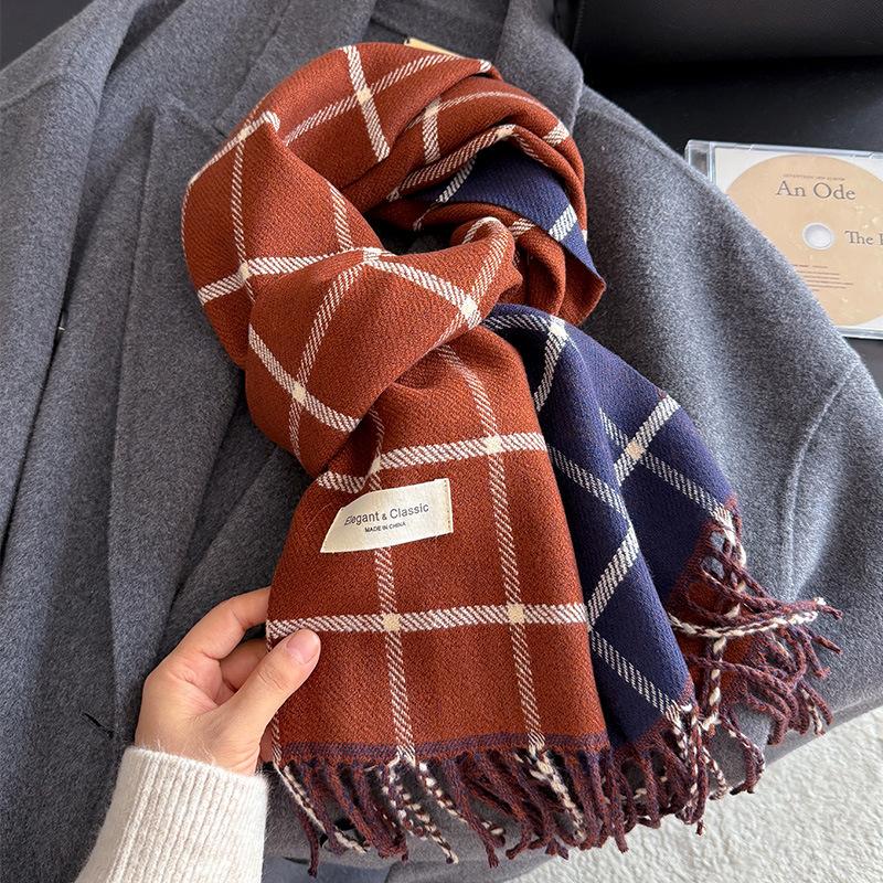 190*45cm Fashion Autumn Winter Warm Cashmere Scarf Dot Pattern Long Tassels Women Thicken Wrap Shawl Lady Muffler Wool Pashmina