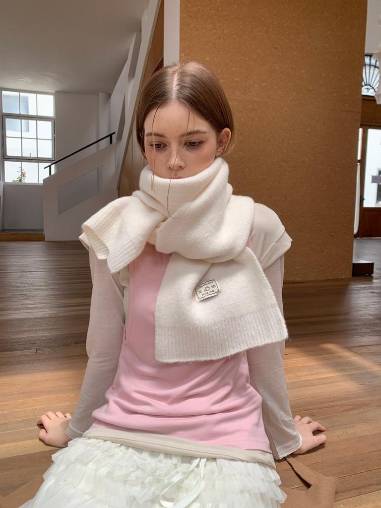 Korean high-quality solid-color wool-blended scarf women's autumn and winter soft waxy scarf warm knitted scarf wholesale