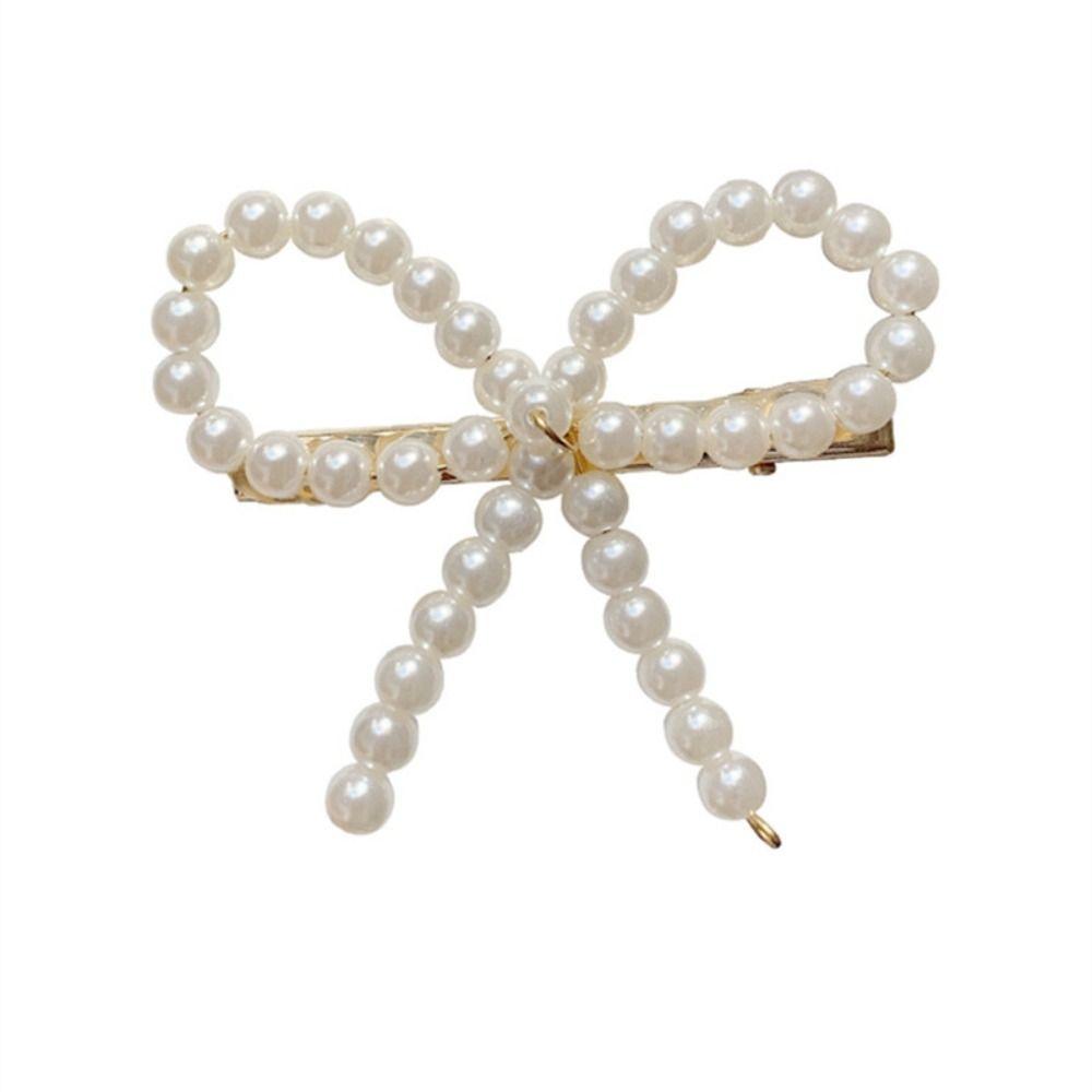 Y2k Butterfly Hair Clip Korean Bangs Hairclip Pearl Bowknots Hairpins For Women Girls
