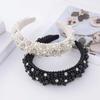 Elastic Plastic Base Full Pearls Hair Hoop Luxury Style Baroque Headdress  Office Ladies