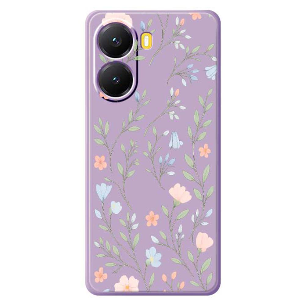 For Xiaomi Redmi Turbo 4 5G/Poco X7 Pro 5G Case Pink Blue Flowers Pattern Printing Straight Edge TPU Phone Back Cover