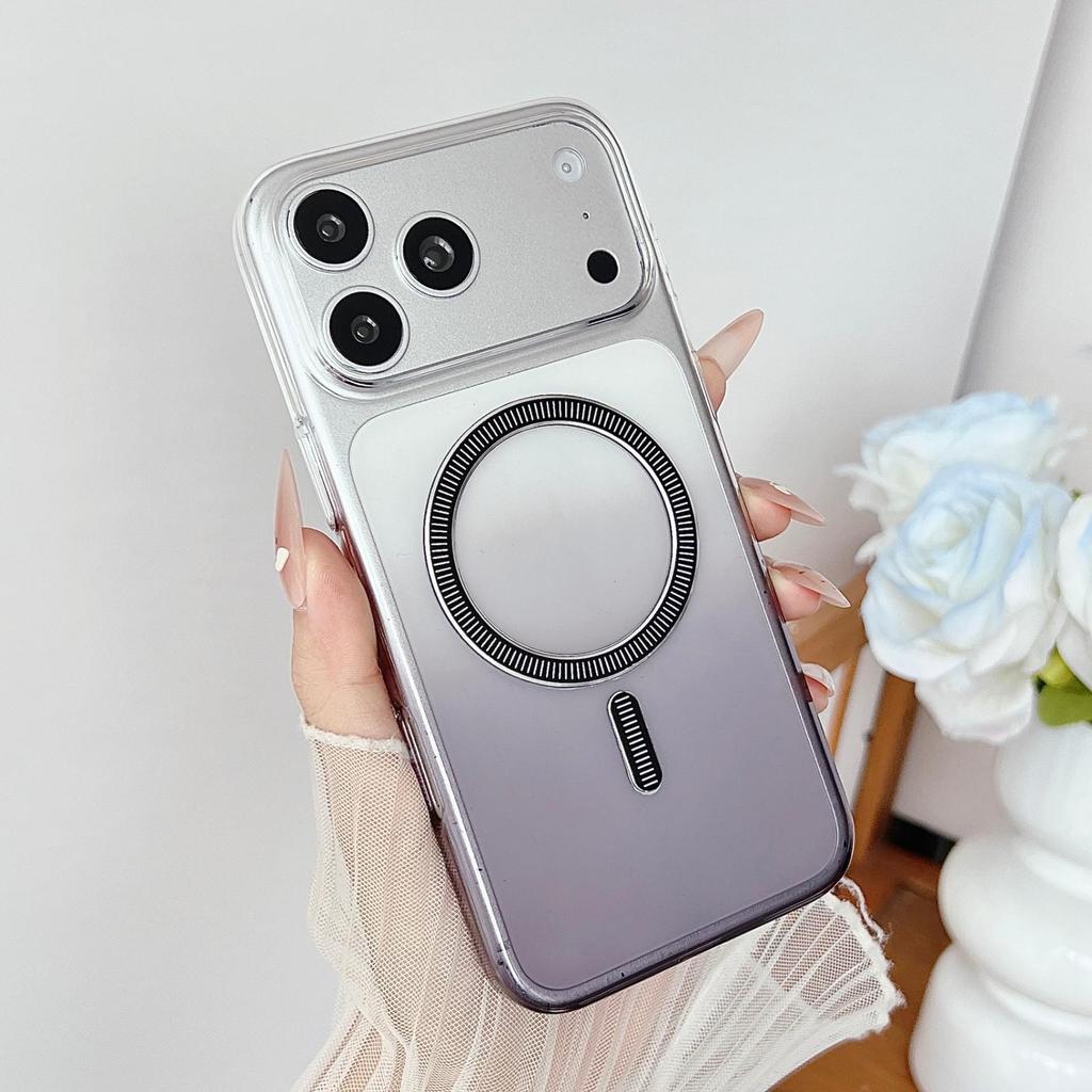 Совместимый чехол для iPhone 17 Pro Max, градиентный, с магнитной адсорбцией - Ультратонкий прозрачный жесткий корпус из ПК с дизайном «Ледяной кристалл».