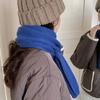 Hick Knitted Snood for Women 160x20cm Warm Winter Neck Warmer Solid Color Cashmere-like Fleece Scarf