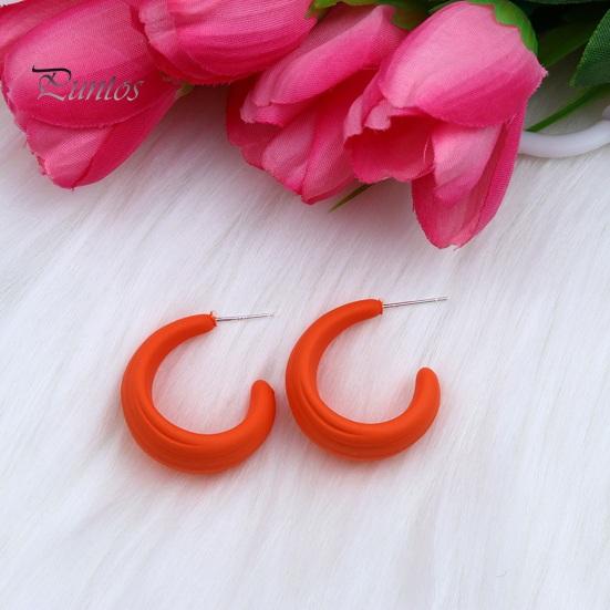 1 пара ярких цветов C-образные серьги-гвоздики, красочные серьги-кольца, легкие серьги с геометрическим кругом, ювелирные изделия, подарок