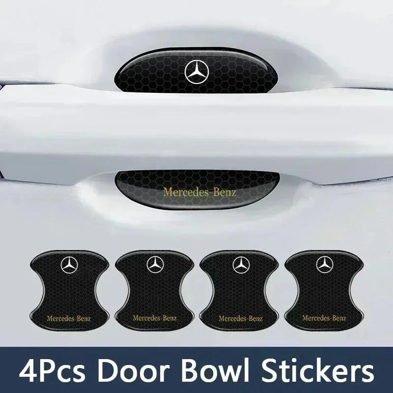 CRK1 Car Door Handle Protector Bowl Anti Scratch Reflective Sticker For Mercedes Benz A C E CLA180 GLB200 GLC300 CLS GLA E Class