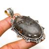 Rock Fossil Gemstone Handmade 925 Silver Plated Jewelry Pendant 2.65"