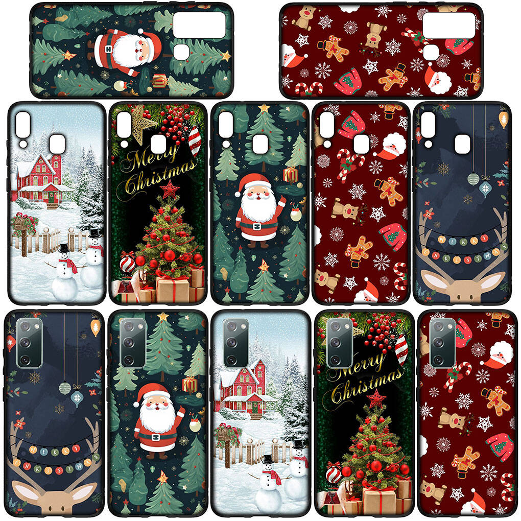 Чехол для телефона Samsung Galaxy S25 S23 S22 S24 Ultra FE A05 A06 A15 A16 A36 A37 A35 A54 A55 A56 A57 A25 A26 A53 Дед Мороз С Рождеством Олень Чехол