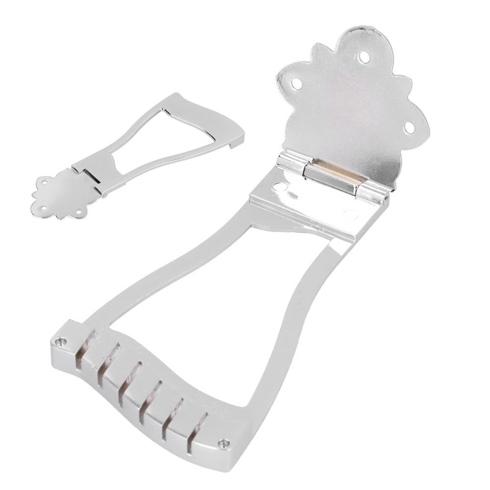 Silver Bridge Tailpiece 6 String Jazz Guitar Bridge For Electric Jazz Guitar