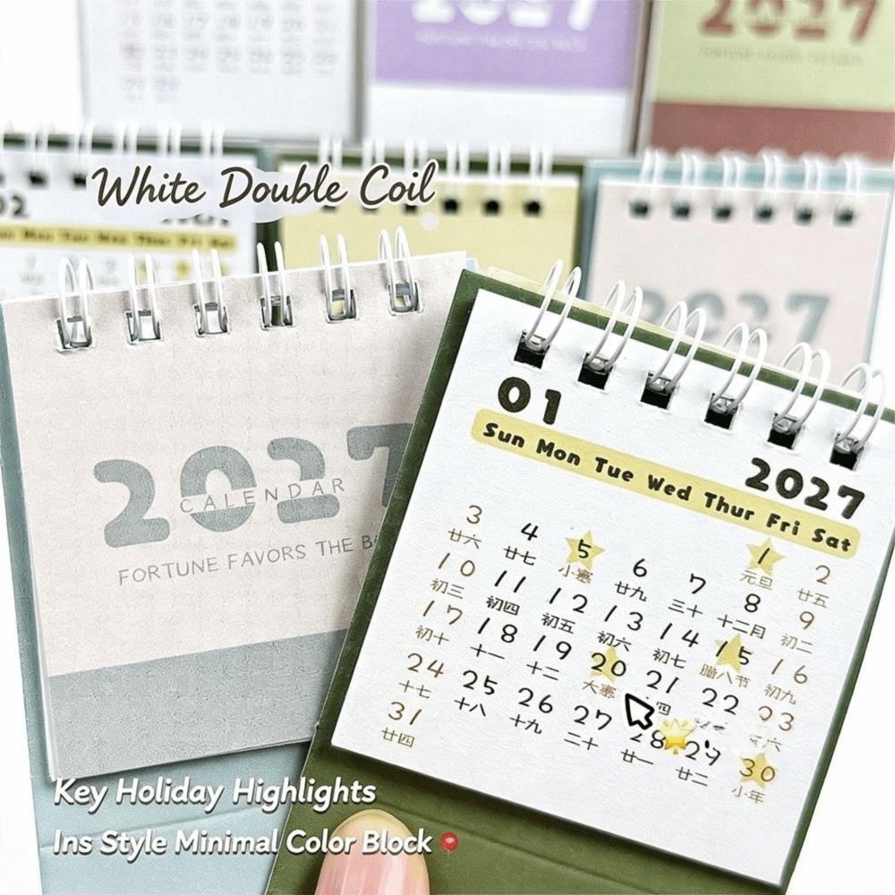 Coil 2027 Desk Calendar Mini Schedule Planner New Daily Planner Office Desk Accessories