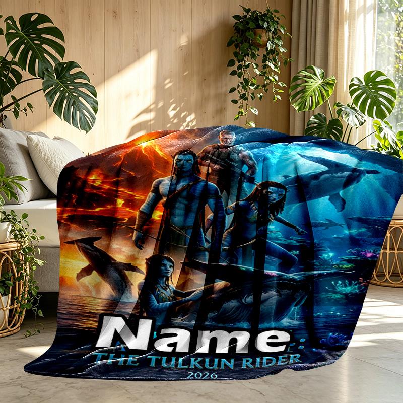Custom Name Personalized Avatar Print Blanket, Home Decor, Bedroom, Sofa, Camping, Couch, Gifts for Birthday Christmas