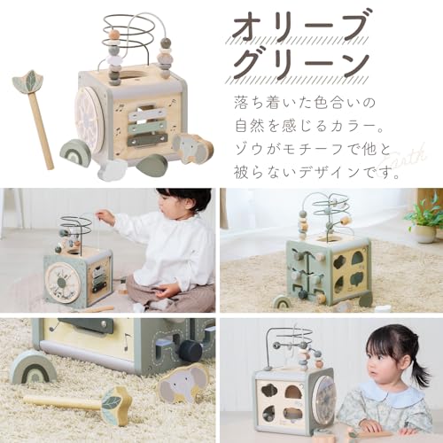 Edute LabelLabel Activity Cube, an educational toy for fingertip play, spatial awareness, and brain training. Includes looping and shape matching. Per