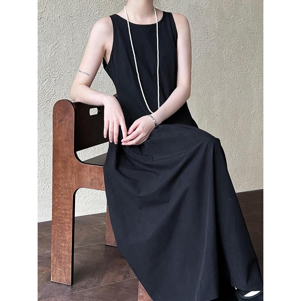 Luxi Elegant High-Waist Pleated A-Line Summer Dress, Sleeveless 5080