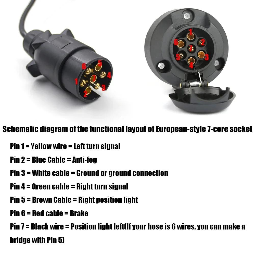 1 Set 12V Universal Rear Towing Trailer Tail Light 14 LED 7.5m+2.5m Cable 7 Pin Brake Stop Waterproof License Number Plate Lamp