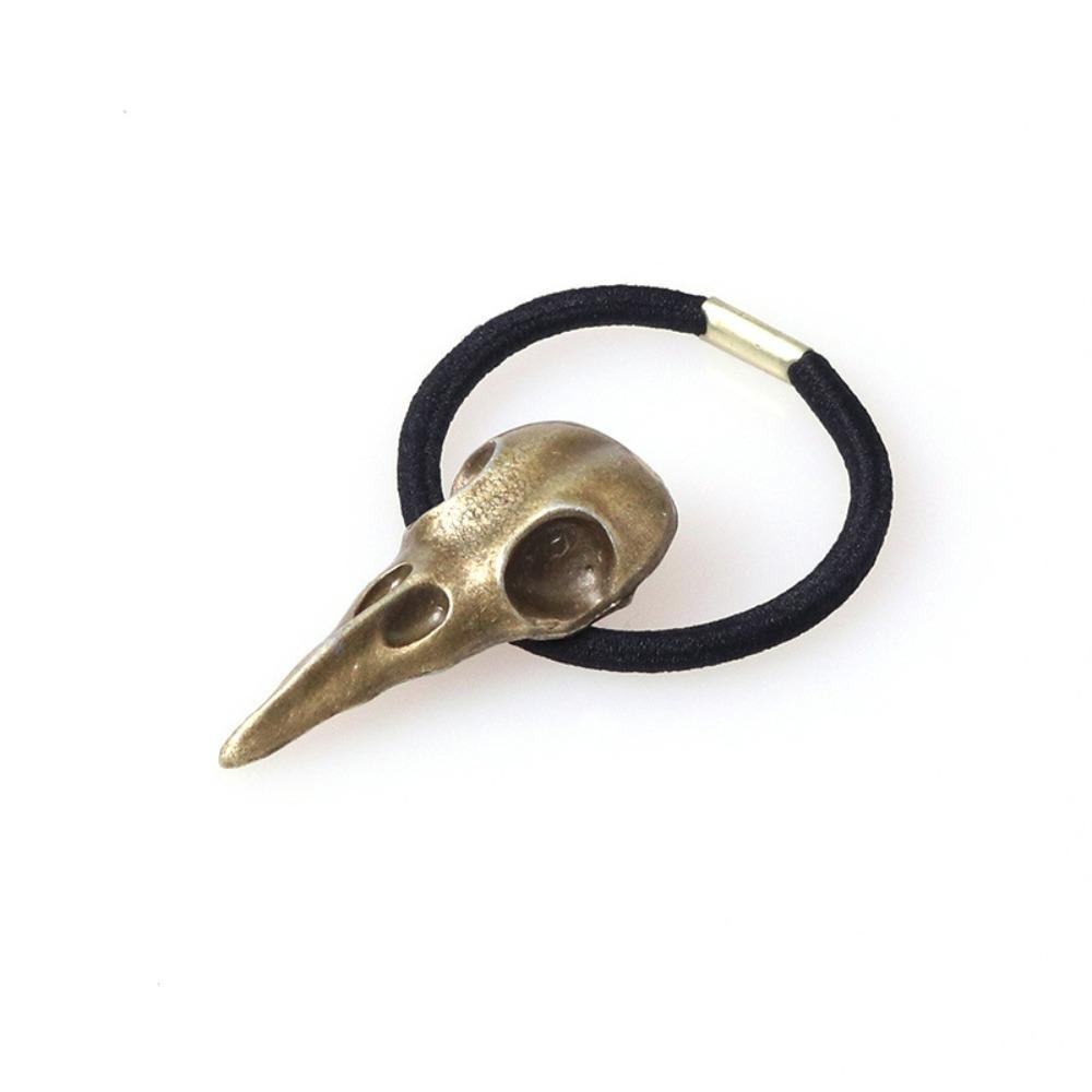 Punk Metal Skull Hairband Crow Elastic Hair Rope Decorate Pony Tail Holder