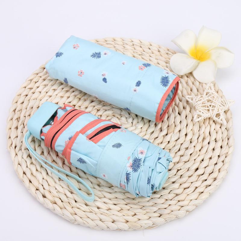 Мини-женский карманный маленький зонт, анти-УФ-зонт от солнца, дождь, ветрозащитный светильник, складной портативный зонт для мальчиков и девочек