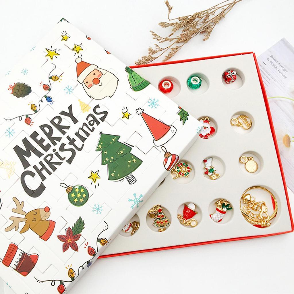 Christmas Advent Calendar 24 Days Countdown Calendar DIY Bracelets Making Game Christmas Party Favors