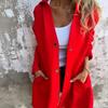 Long-sleeved Solid-color Coat with Buttons, Loose and Comfortable Women's Clothing