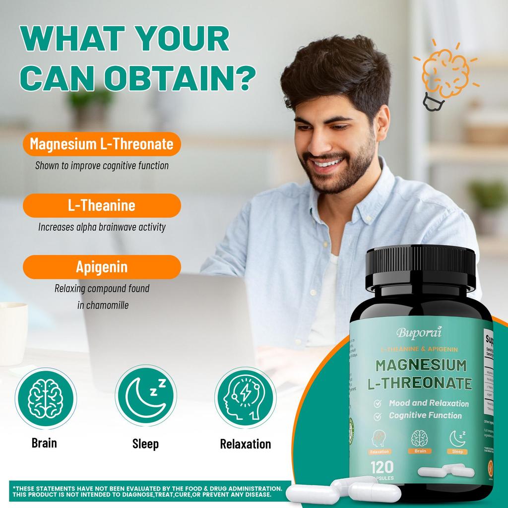 Buporai L-threonate magnesium supports mood, relaxation, sleep, and cognitive function.