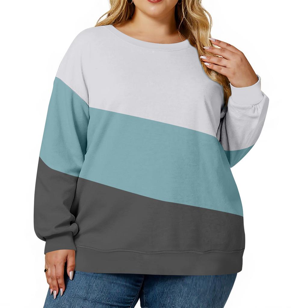 Plus Size Sweatshirt For  Women Oversized Crewneck Long Sleeve Pullover Tops