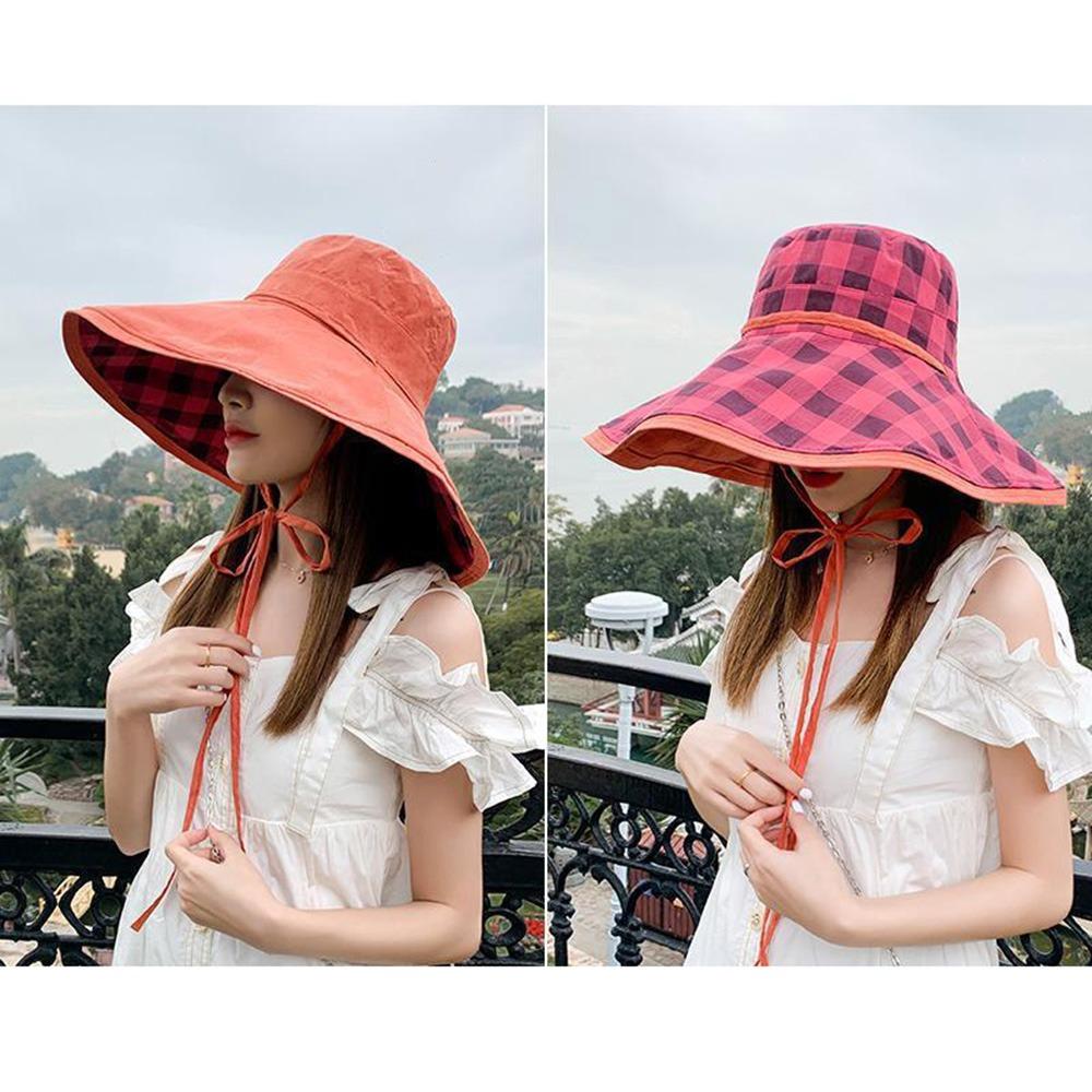Складная шляпа рыбака Элегантная пляжная шляпа-ведро Модные шляпы для защиты от солнца Для дам Девушка