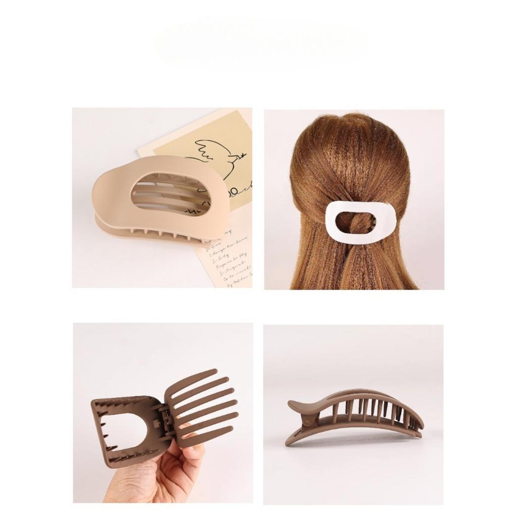 Новая матовая овальная плоская заколка с простым французским стилем, большая заколка для волос, удобный изогнутый дизайн