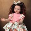 KEIUMI Косплей Принцесса Reborn девочка кукла 24 дюйма тканевое тело Bebe Reborn изогнутые волосы куклы игрушки реалистичные дети DIY Playmate модель