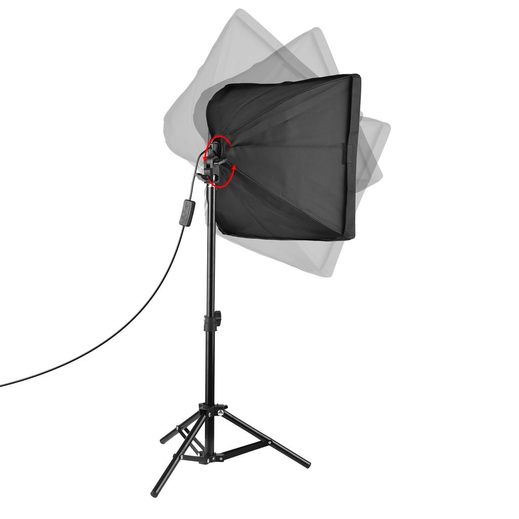 Компактный комплект освещения для фотосъемки Комплект освещения для софтбокса с двухцветным светодиодом температуры 45 Вт, 3200–5600 К