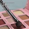 Портативная серебристая двусторонняя кисть для теней, консилера, подводки и бровей с мягкой щетиной