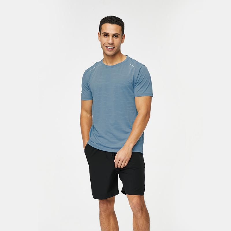 Мужская быстросохнущая летняя футболка для фитнеса Ice Silk - дышащая, свободный крой, круглый вырез, короткий рукав