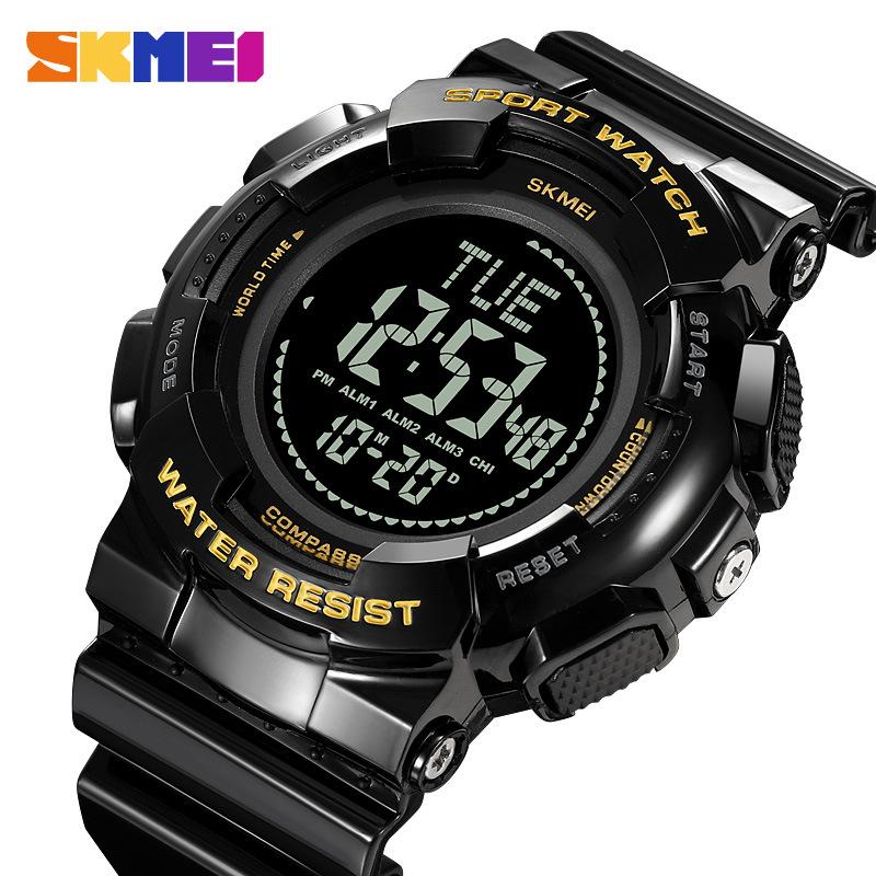 Moment American Student Outdoor Mountaineering Compass Army Green Camouflage Sports Electronic Watch Водонепроницаемые светящиеся многофункциональные часы