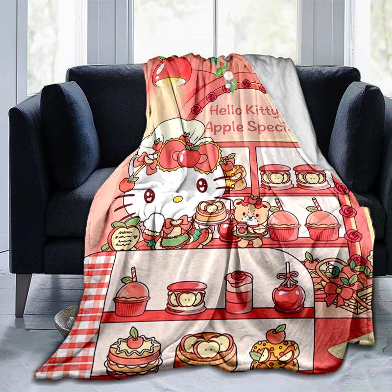 1pc Sweet Celebration Hello Kitty's Home Decor Blanket, Living Room, Travel, Camping, Car Blankets, Beach, Office Naps, Gift Blanket Cartoon Throw, Un