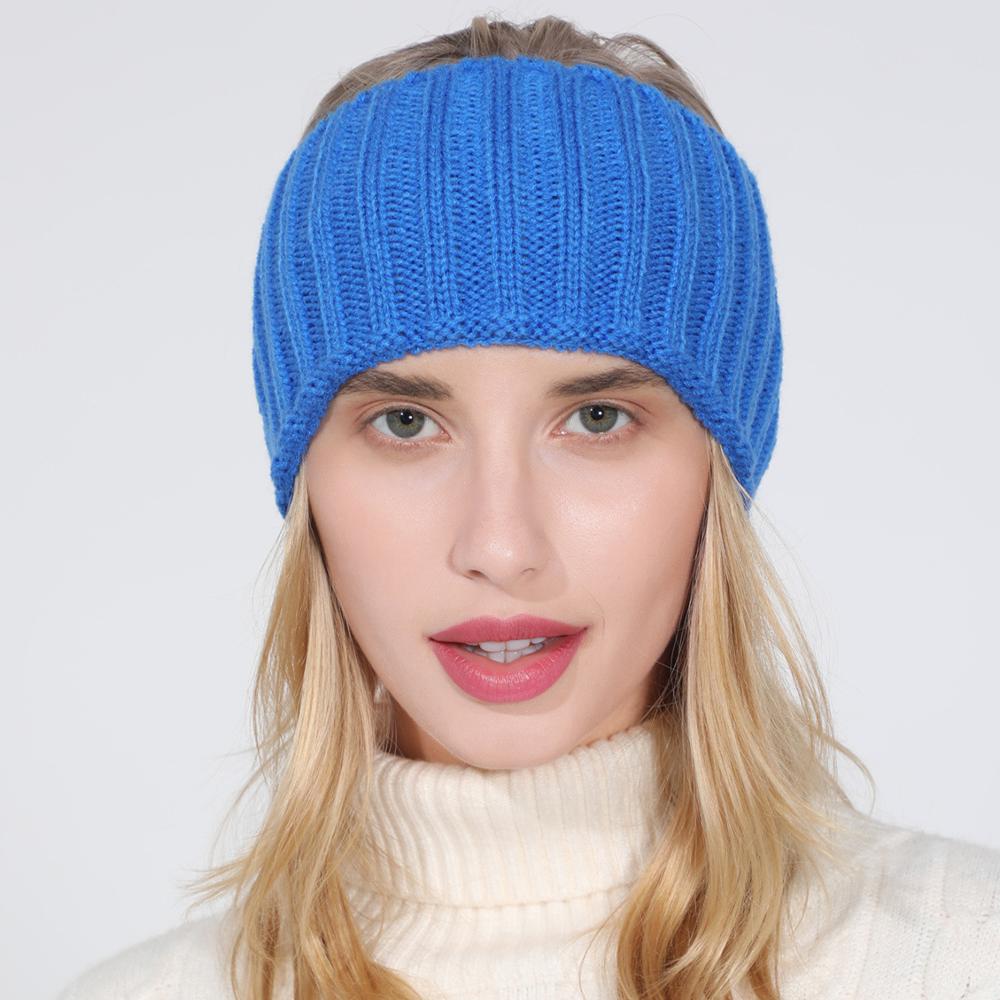 Women Autumn Winter Ponytail Beanie Hat Female Acrylic Stripe Knitted Hat Lady Stretch Crochet Winter Hat