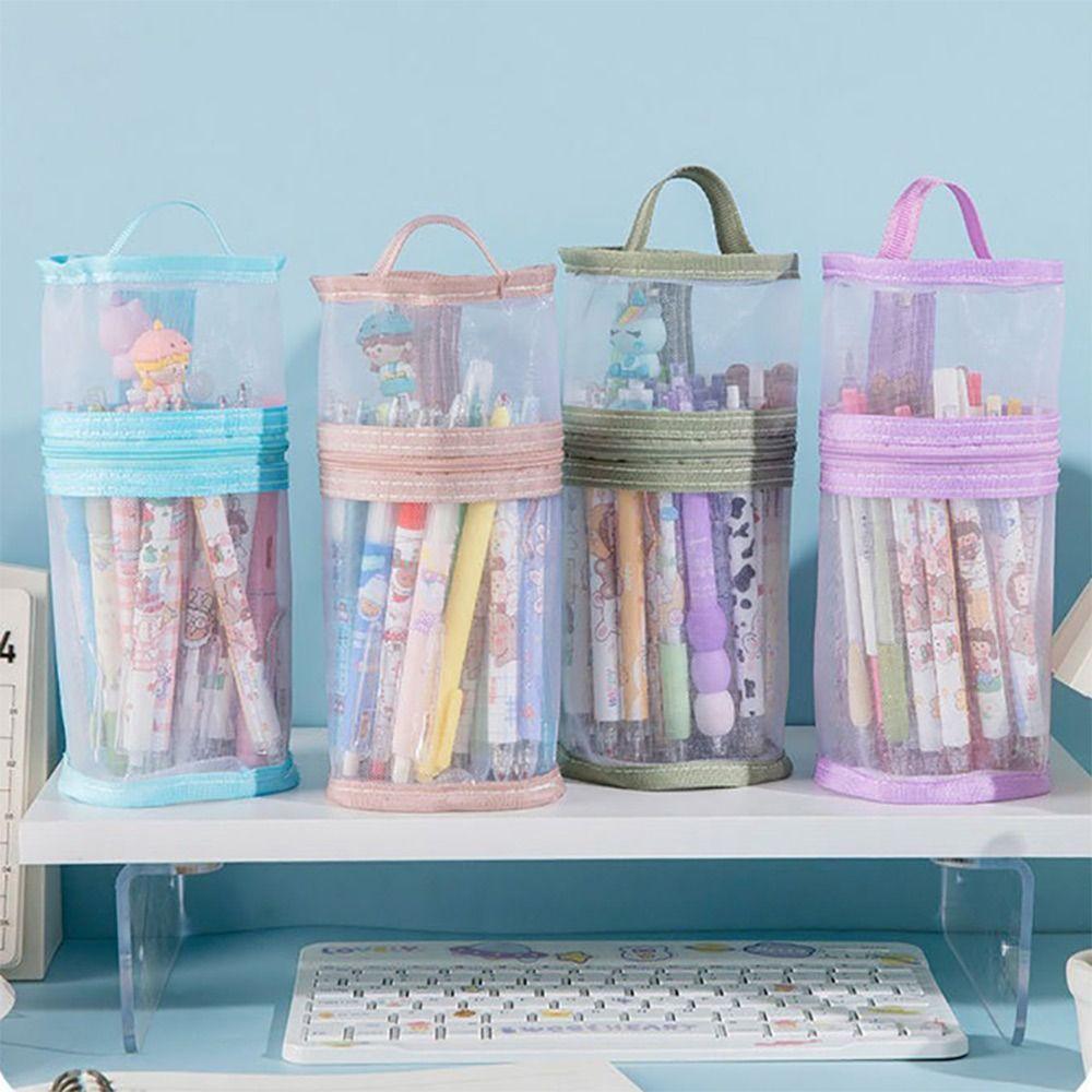 Цилиндрический пенал Двухцелевая сумка для канцелярских товаров Высококачественный пенал Школа Офис