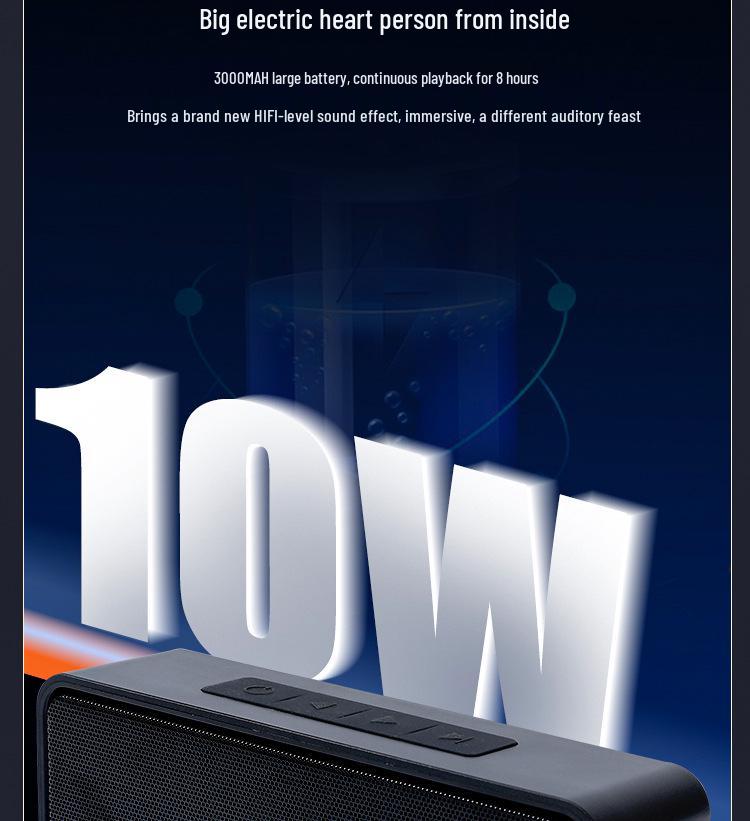 Уличная водонепроницаемая беспроводная Bluetooth-колонка с мощным сабвуфером