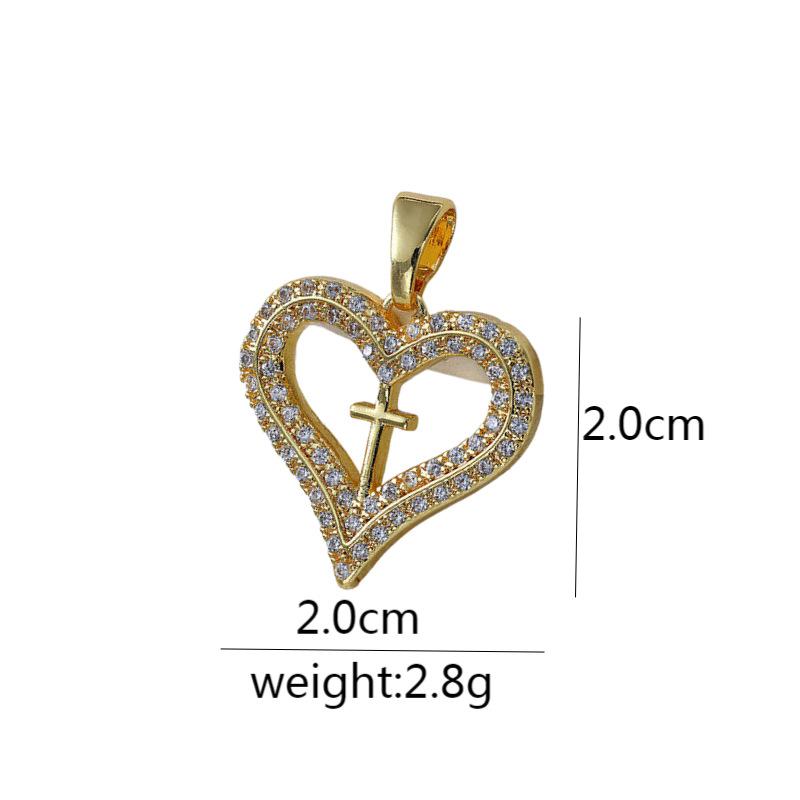 Подвеска из микроциркония с медной инкрустацией, крест, сохраняющий цвет, аксессуары для ожерелья из меди с позолотой.
