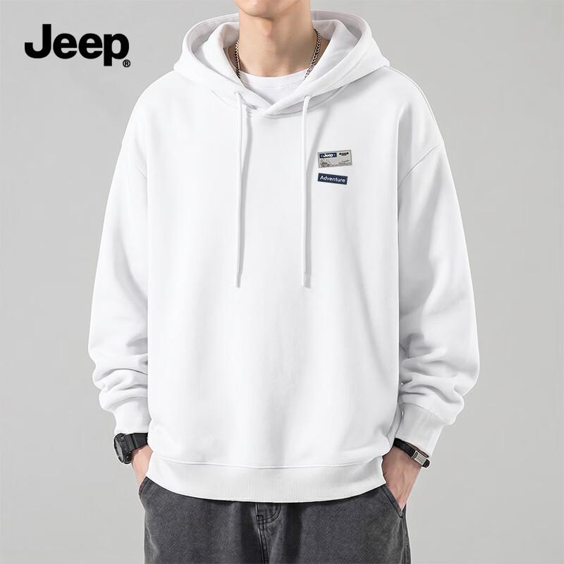 Jeep Мужская толстовка с капюшоном свободного кроя, из плотного материала