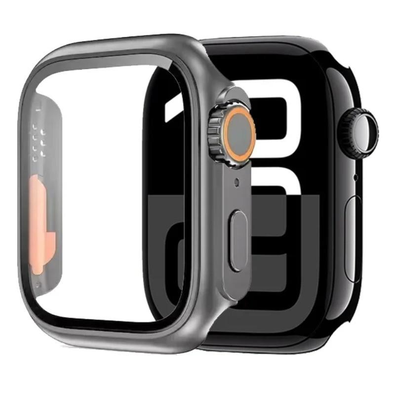 Glass+ Shell for Apple Watch 11 10 46/42mm 9 8 7 45/41mm Screen Protector Change To Ultra IWatch 6 5 4 SE 44/40mm Bumper Cover