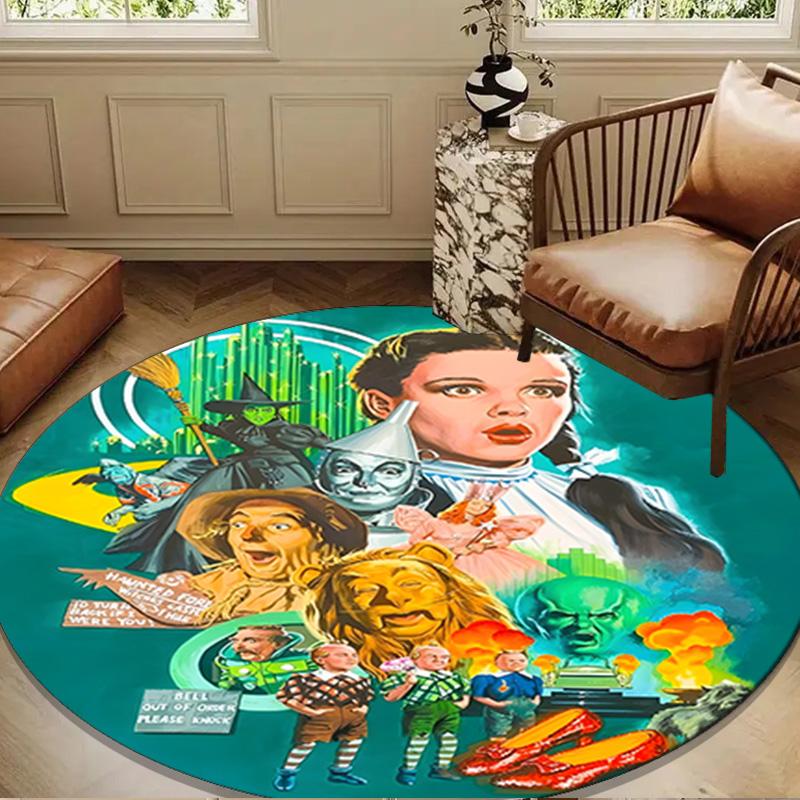 Wonderful Wizard Adventure Round Rug for Livingroom,Bedroom, Palyroom, Chair Rug, Area rug, Circle Carpet, Large Size Fan Christmas gift