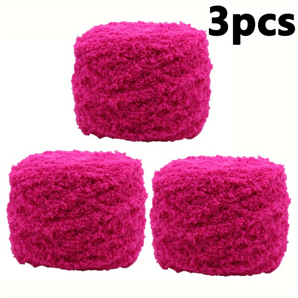 3 шт. мягкая полиэстеровая пряжа из синели, 100% чистая, толстая, удобная для вязания крючком и спицами своими руками, идеально подходит для шарфов, свитеров, одеял, светло-фиолетового/желтого/розового цвета