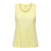 Women's Yellow Floral Embossed Sleeveless Top