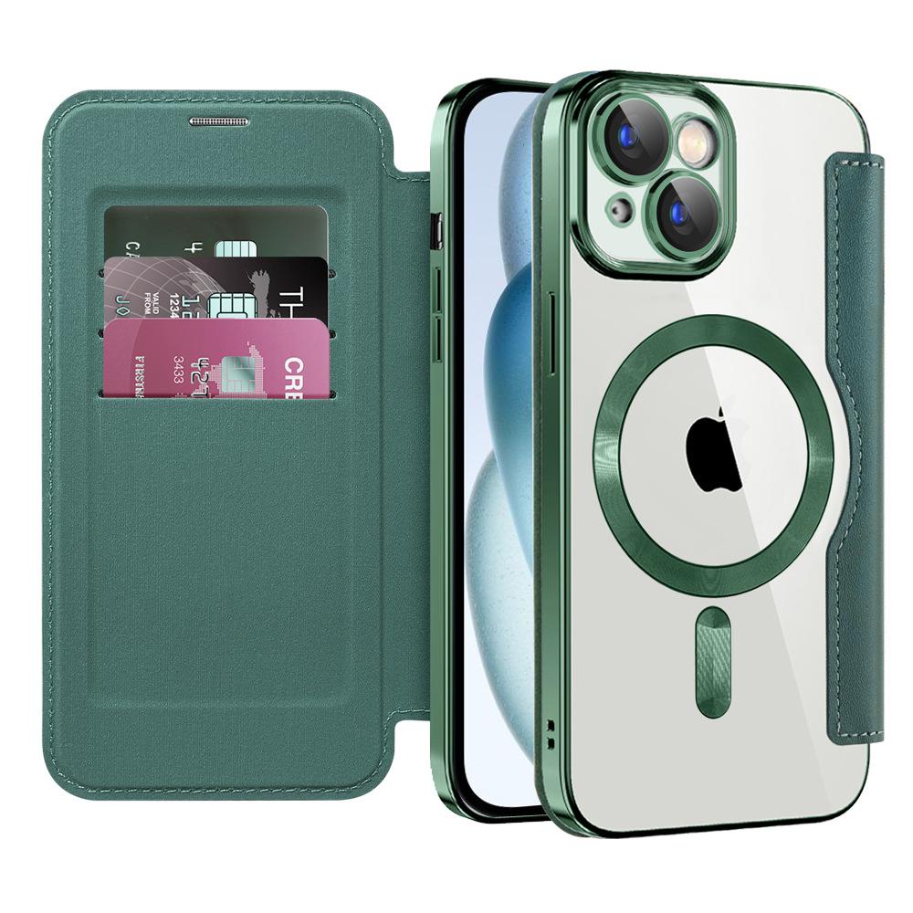 Чехол-книжка из кожи Golden Shield Business с магнитным покрытием, подходит для iPhone 16Plus, чехол для мобильного телефона Apple, противоугонная щетка 15ProMax