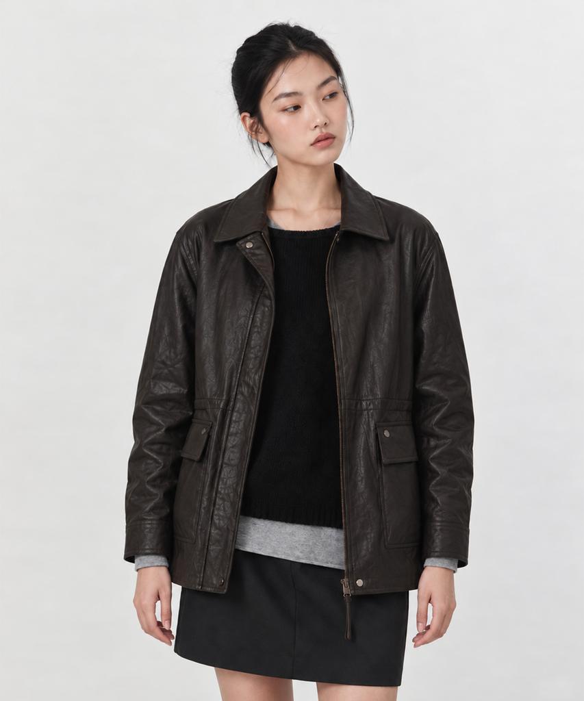 METAPHER Met Soft Flap Pocket Paw Leather Jacket 2 Colors