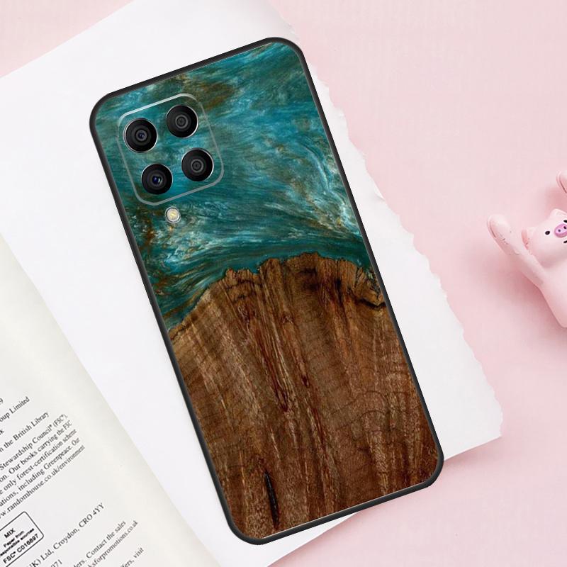 Защитный деревянный кейс из смолы для путешественников для Samsung Galaxy M15 M35 M55 M51 M31 M21 M11 M16 M36 M56 M53 M12 M32 M52 M14 M34 M54