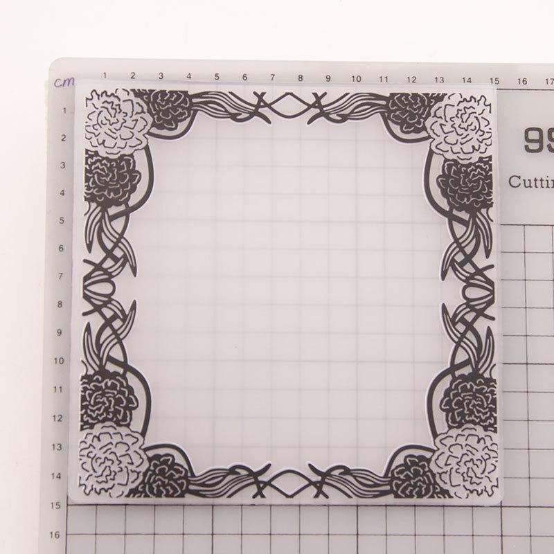 Flower Rose Branch Frame Plastic Embossing Folder for Scrapbooking DIY Photo Album Card Decor Art Template Plant Vine Rattan